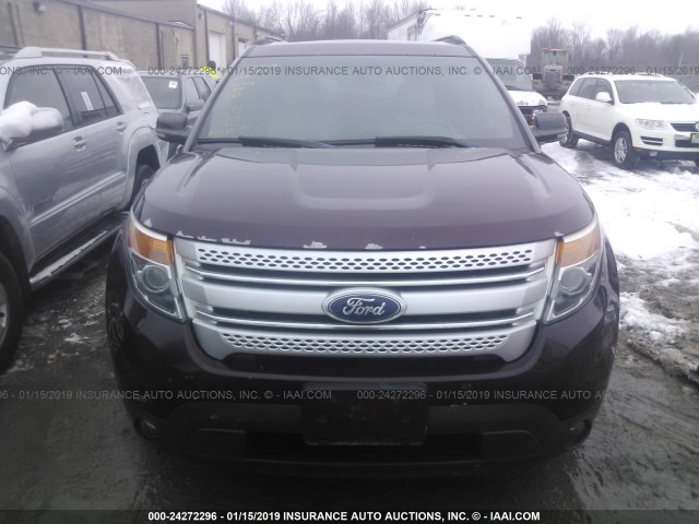 1FMHK8D8XBGA24551 - 2011 FORD EXPLORER XLT MAROON photo 6