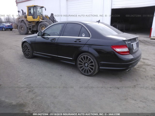 WDDGF56X38F059833 - 2008 MERCEDES-BENZ C BLACK photo 3