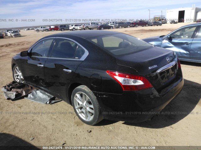 1N4AA51E69C815748 - 2009 NISSAN MAXIMA S/SV BLACK photo 3