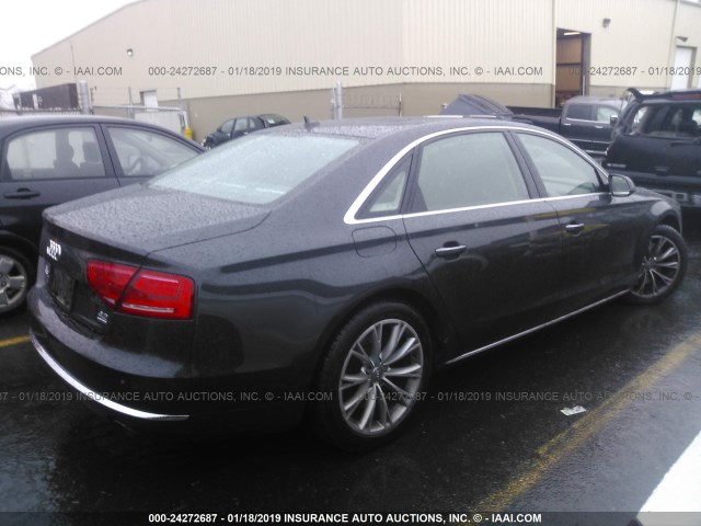 WAURVAFD6BN010639 - 2011 AUDI A8 L QUATTRO GRAY photo 4