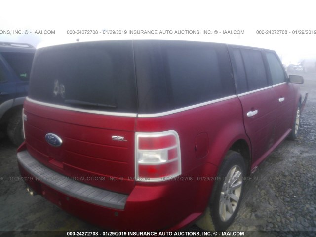 2FMDK52C39BA28785 - 2009 FORD FLEX SEL RED photo 4