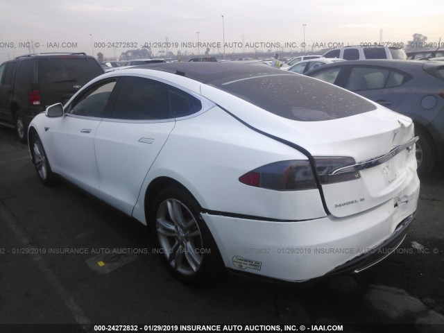 5YJSA1CG7DFP03901 - 2013 TESLA MODEL S WHITE photo 3