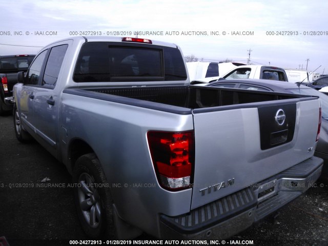 1N6AA0ED3CN305932 - 2012 NISSAN TITAN S/SV/SL/PRO-4X SILVER photo 3