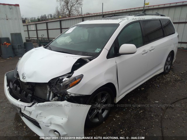 5TDXK3DC1FS557875 - 2015 TOYOTA SIENNA SPORT WHITE photo 2