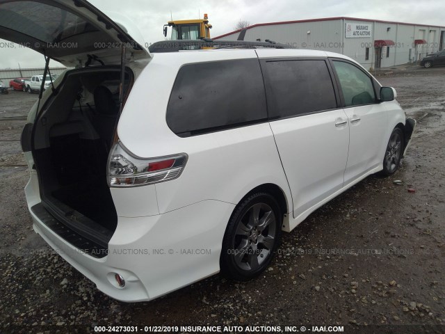 5TDXK3DC1FS557875 - 2015 TOYOTA SIENNA SPORT WHITE photo 4