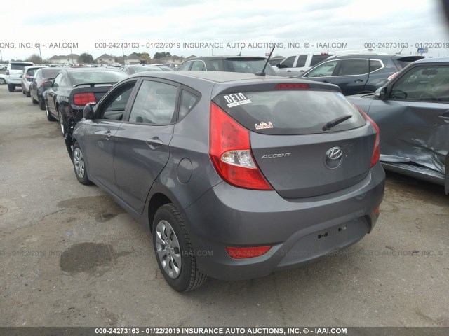 KMHCT5AE4GU258838 - 2016 HYUNDAI ACCENT SE GRAY photo 3