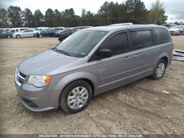 2C4RDGBG3ER478439 - 2014 DODGE GRAND CARAVAN SE SILVER photo 2