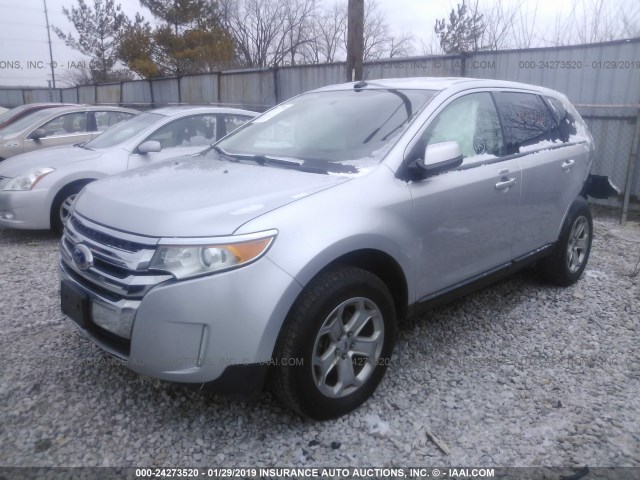 2FMDK3JC0DBA73424 - 2013 FORD EDGE SEL SILVER photo 2