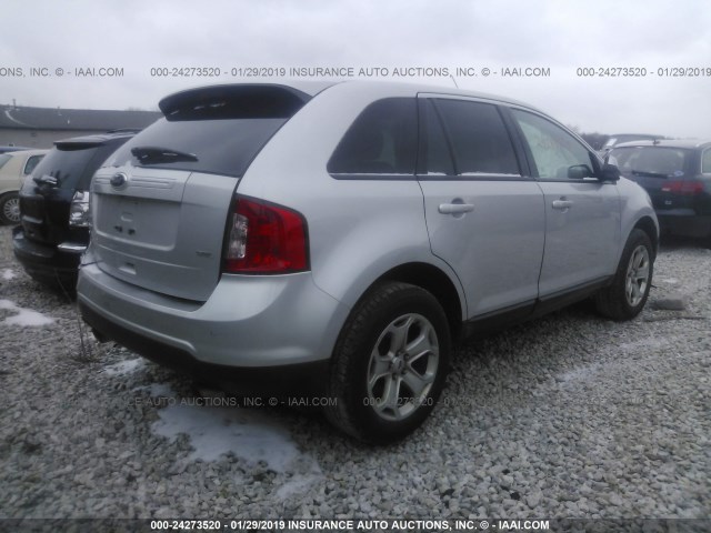 2FMDK3JC0DBA73424 - 2013 FORD EDGE SEL SILVER photo 4