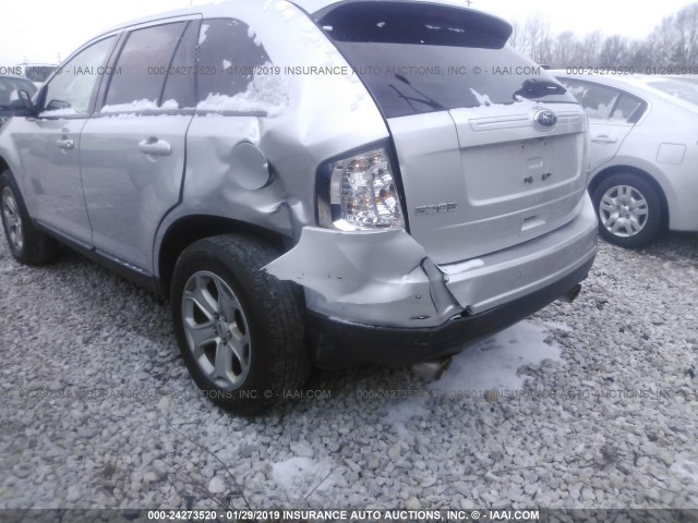 2FMDK3JC0DBA73424 - 2013 FORD EDGE SEL SILVER photo 6