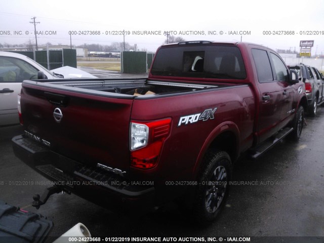 1N6BA1F45GN500641 - 2016 NISSAN TITAN XD SL/PRO-4X/PLAT RESERVE MAROON photo 4