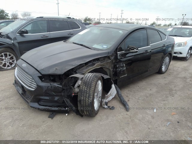 3FA6P0LU9GR365734 - 2016 FORD FUSION SE HYBRID BLACK photo 2