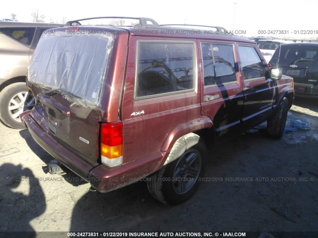 1J4FF58S81L522803 - 2001 JEEP CHEROKEE CLASSIC/LIMITED RED photo 4