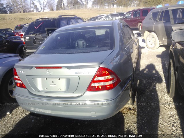 WDBRF52H57A951660 - 2007 MERCEDES-BENZ C 230 BLUE photo 4