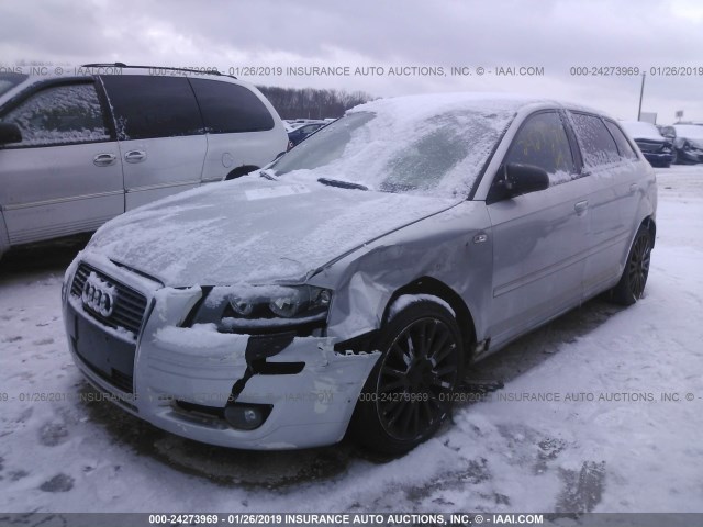 WAUNF78P26A002640 - 2006 AUDI A3 2.0 PREMIUM SILVER photo 2