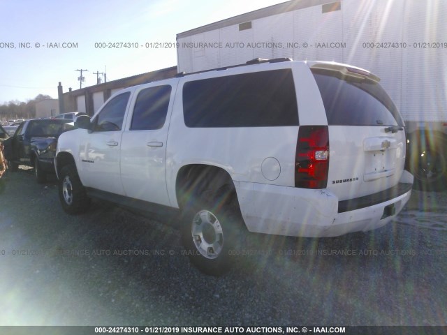 1GNSCJE09ER109789 - 2014 CHEVROLET SUBURBAN C1500 LT WHITE photo 3