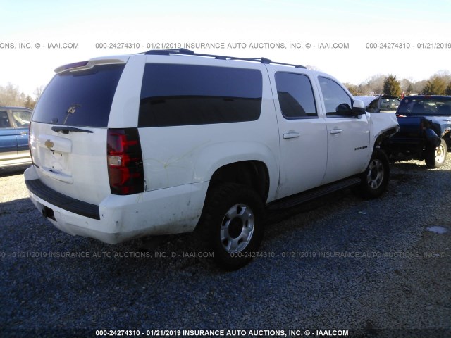 1GNSCJE09ER109789 - 2014 CHEVROLET SUBURBAN C1500 LT WHITE photo 4