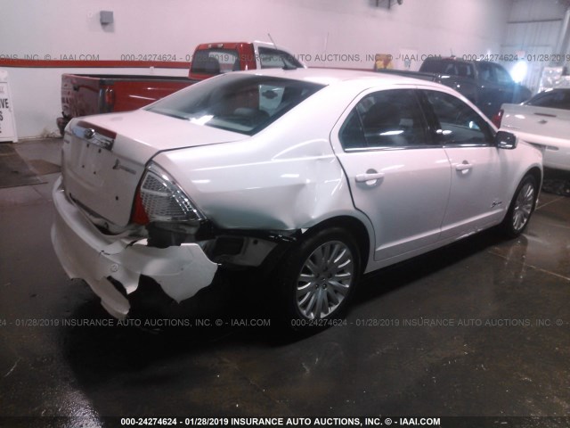 3FADP0L3XCR178477 - 2012 FORD FUSION HYBRID WHITE photo 4