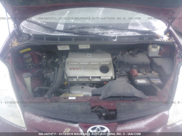 5TDZA23CX6S446104 - 2006 TOYOTA SIENNA CE/LE MAROON photo 10