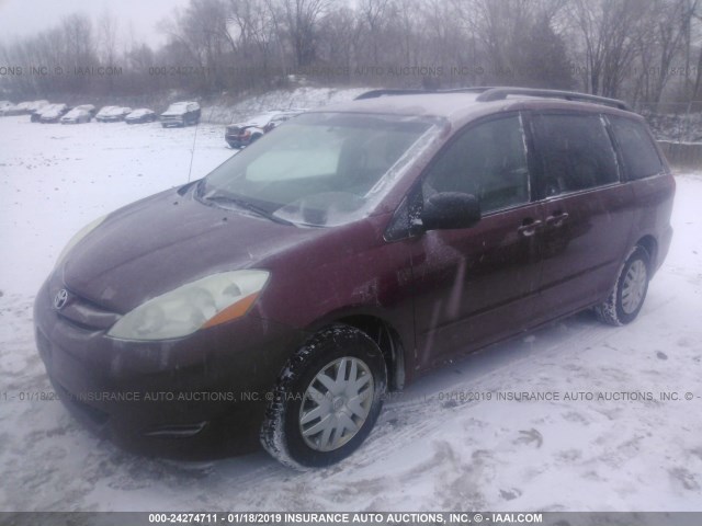 5TDZA23CX6S446104 - 2006 TOYOTA SIENNA CE/LE MAROON photo 2