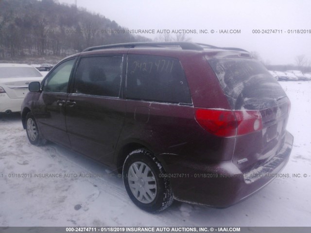 5TDZA23CX6S446104 - 2006 TOYOTA SIENNA CE/LE MAROON photo 3