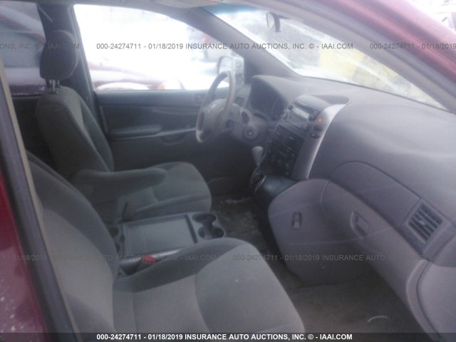 5TDZA23CX6S446104 - 2006 TOYOTA SIENNA CE/LE MAROON photo 5