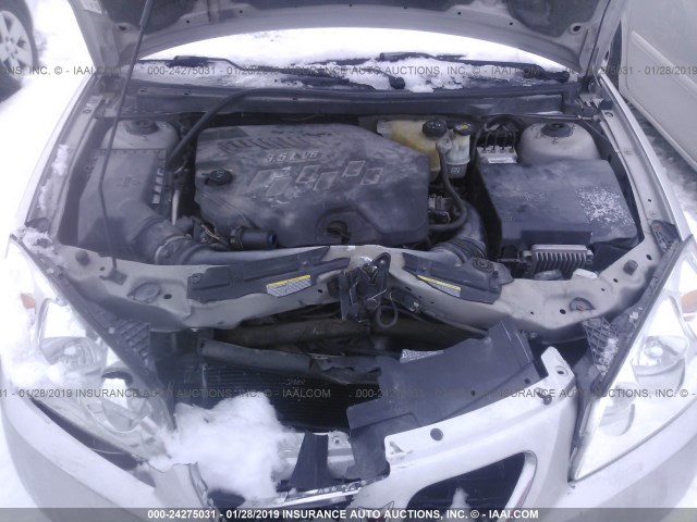 1G2ZH58N674183263 - 2007 PONTIAC G6 GT SILVER photo 10