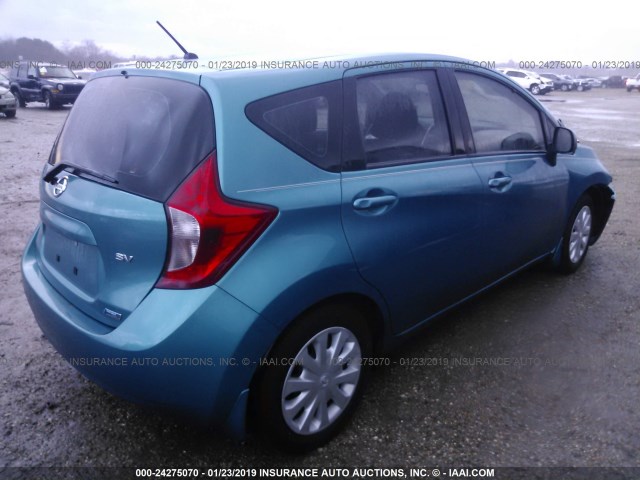 3N1CE2CPXEL386913 - 2014 NISSAN VERSA NOTE S/S PLUS/SV/SL TEAL photo 4