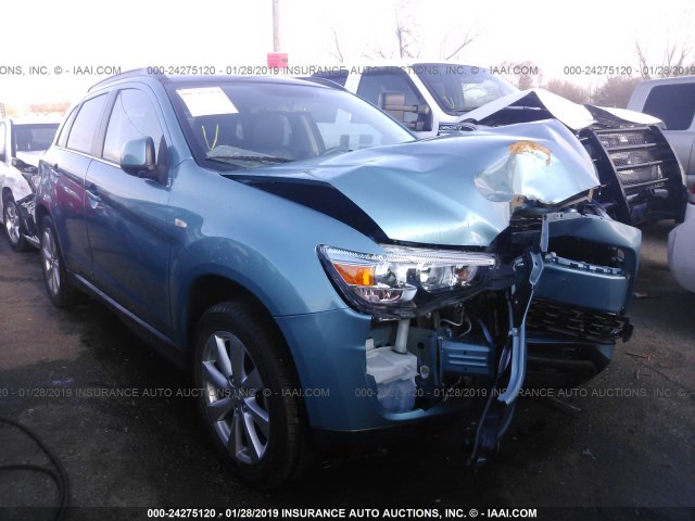 4A4AR4AU7DE013168 - 2013 MITSUBISHI OUTLANDER SPORT SE Light Blue photo 1