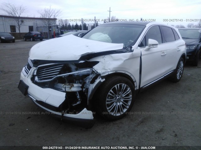 2LMPJ8LR7JBL23630 - 2018 LINCOLN MKX RESERVE WHITE photo 2