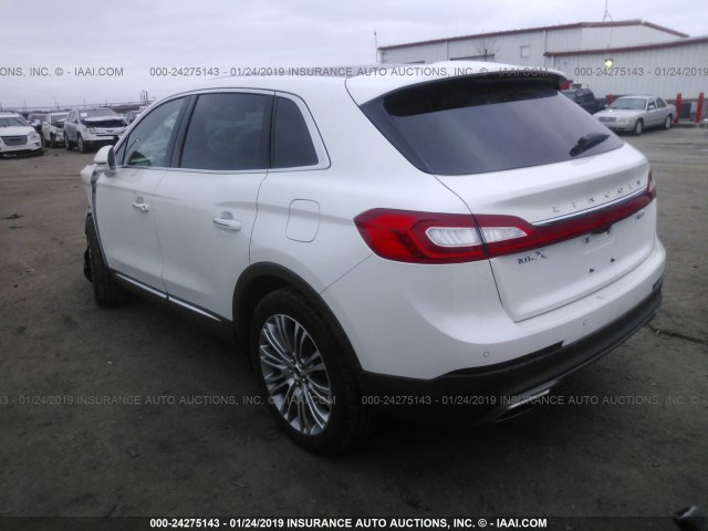 2LMPJ8LR7JBL23630 - 2018 LINCOLN MKX RESERVE WHITE photo 3