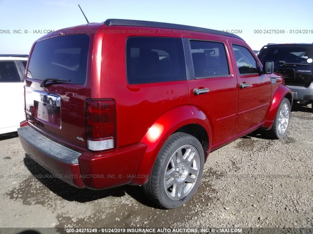 1D8GT58607W706082 - 2007 DODGE NITRO R/T RED photo 4