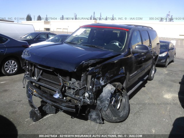 1GNSKJE72DR137299 - 2013 CHEVROLET SUBURBAN K1500 LT BLACK photo 2