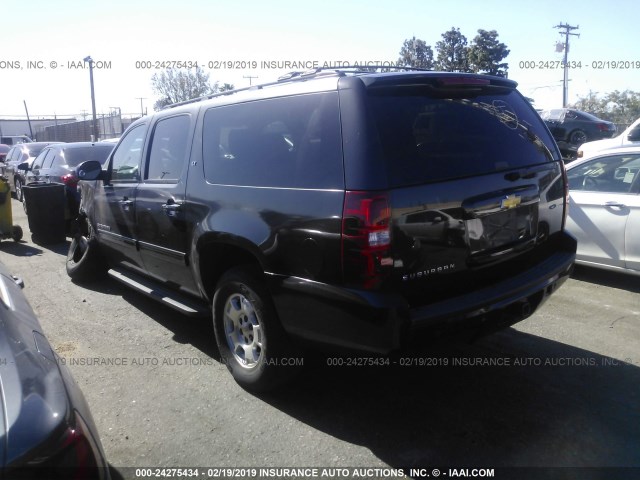 1GNSKJE72DR137299 - 2013 CHEVROLET SUBURBAN K1500 LT BLACK photo 3