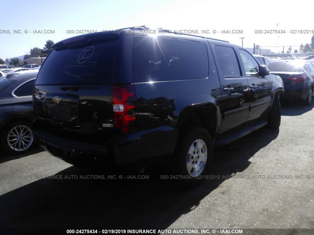 1GNSKJE72DR137299 - 2013 CHEVROLET SUBURBAN K1500 LT BLACK photo 4