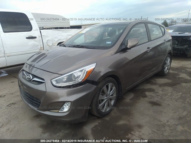 KMHCU5AE4EU152660 - 2014 HYUNDAI ACCENT GLS/SE BROWN photo 2