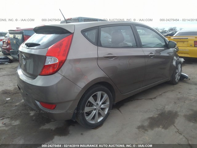 KMHCU5AE4EU152660 - 2014 HYUNDAI ACCENT GLS/SE BROWN photo 4