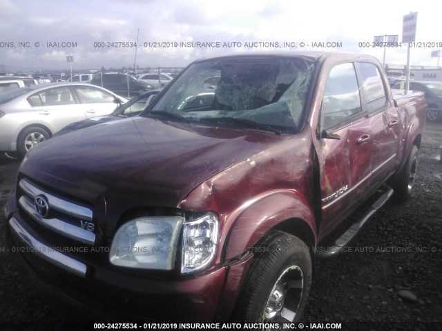 5TBDT44174S434284 - 2004 TOYOTA TUNDRA DOUBLE CAB SR5 MAROON photo 2