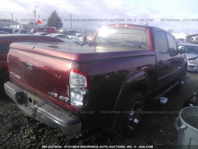 5TBDT44174S434284 - 2004 TOYOTA TUNDRA DOUBLE CAB SR5 MAROON photo 4