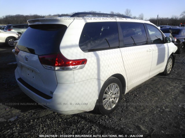 5TDDK3DCXCS043604 - 2012 TOYOTA SIENNA XLE/LIMITED WHITE photo 4