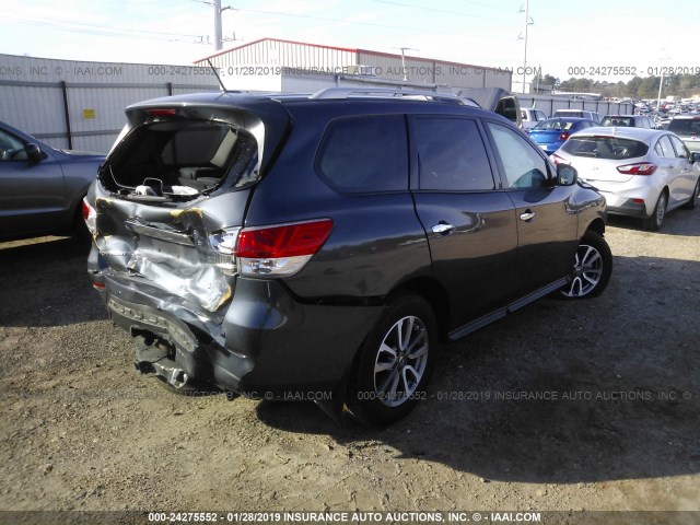 5N1AR2MN1DC632842 - 2013 NISSAN PATHFINDER S/SV/SL/PLATINUM GRAY photo 4