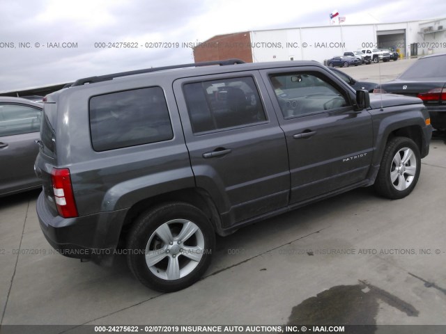 1C4NJRFB2ED825649 - 2014 JEEP PATRIOT LATITUDE GRAY photo 4