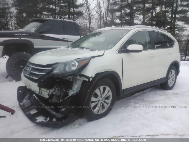 5J6RM4H72EL063072 - 2014 HONDA CR-V EXL WHITE photo 2