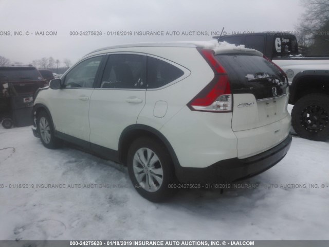 5J6RM4H72EL063072 - 2014 HONDA CR-V EXL WHITE photo 3