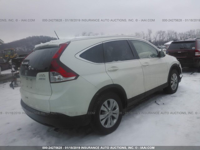 5J6RM4H72EL063072 - 2014 HONDA CR-V EXL WHITE photo 4