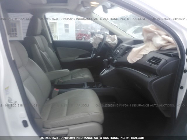 5J6RM4H72EL063072 - 2014 HONDA CR-V EXL WHITE photo 5