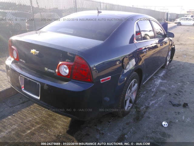 1G1ZF57589F220039 - 2009 CHEVROLET MALIBU HYBRID BLUE photo 4