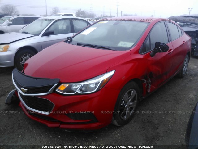 1G1BC5SM3H7112770 - 2017 CHEVROLET CRUZE LS RED photo 2