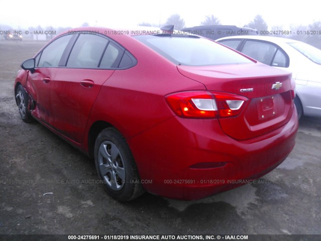 1G1BC5SM3H7112770 - 2017 CHEVROLET CRUZE LS RED photo 3