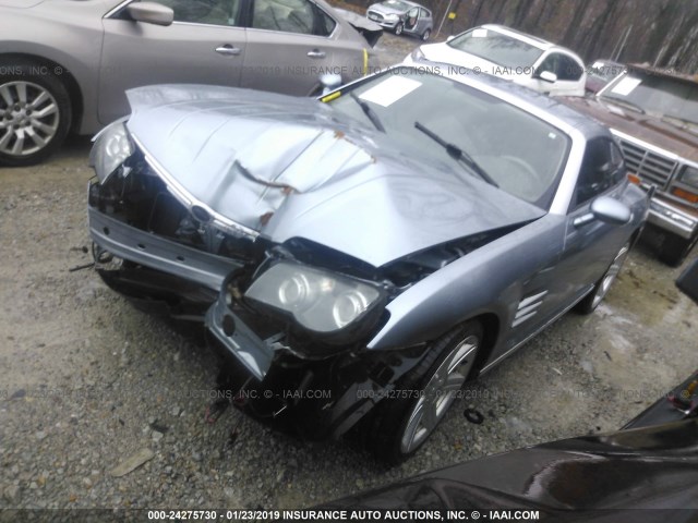 1C3AN69L24X003182 - 2004 CHRYSLER CROSSFIRE LIMITED Light Blue photo 2